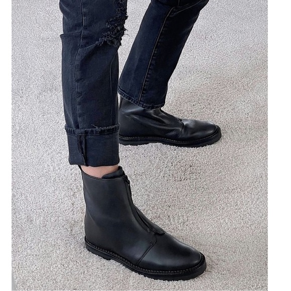 vince cabria front zip boots